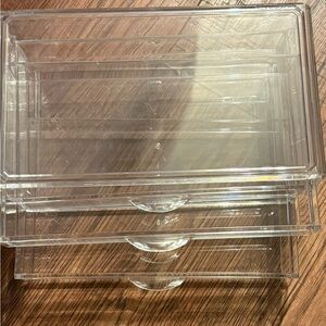 2 Clear Acrylic Storage Organizer for $15 each